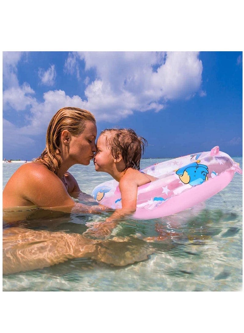 Swimming Ring Baby Inflatable Seat Baby Swimming Pool with Float Pool Float Inflatable Summer Baby Boys Girls Pool Toys Cartoon for Kids Toddles Aged 936 Months Pink