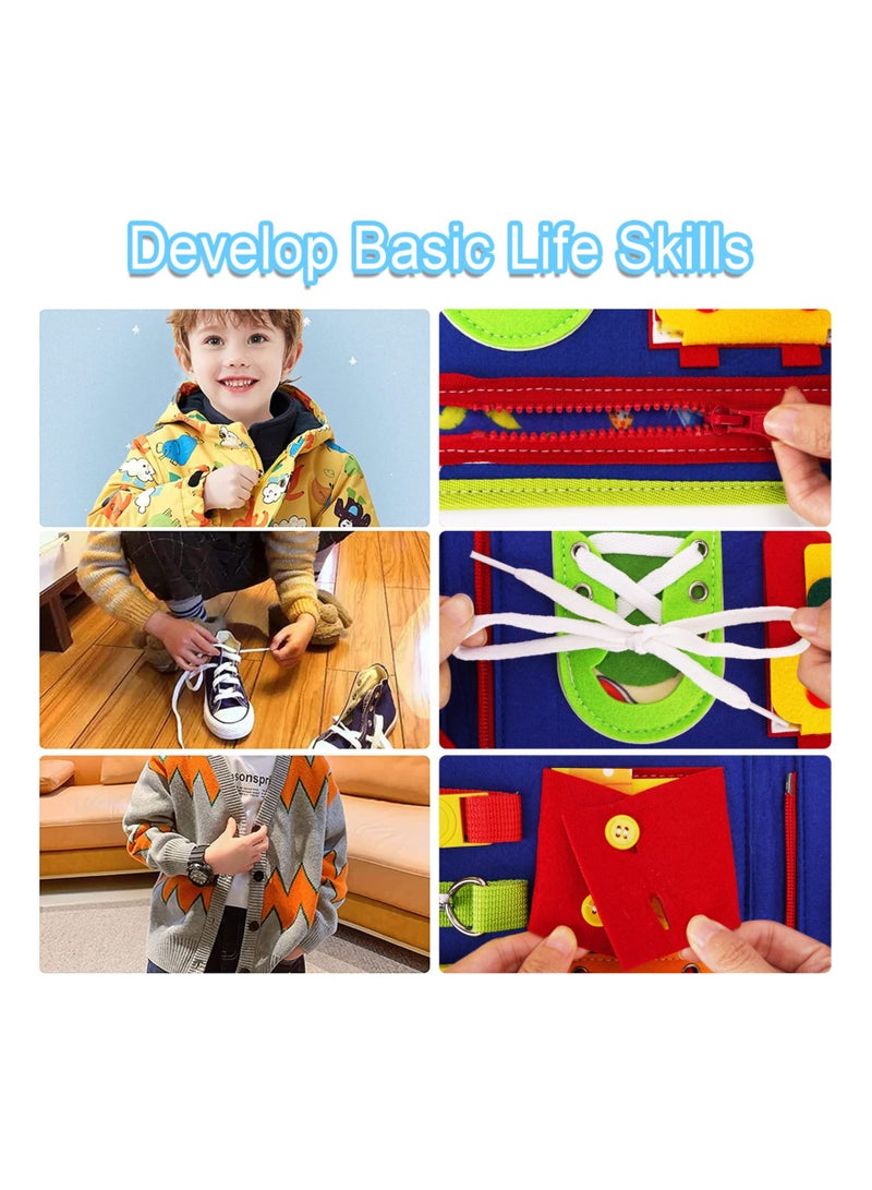 SYOSI Busy Board Montessori Toys for Toddlers 3 4 5 Year Old Boys Girls, Educational Toddler Activity Sensory Board Travel Toys Gifts for Babies Airplane Car Preschool