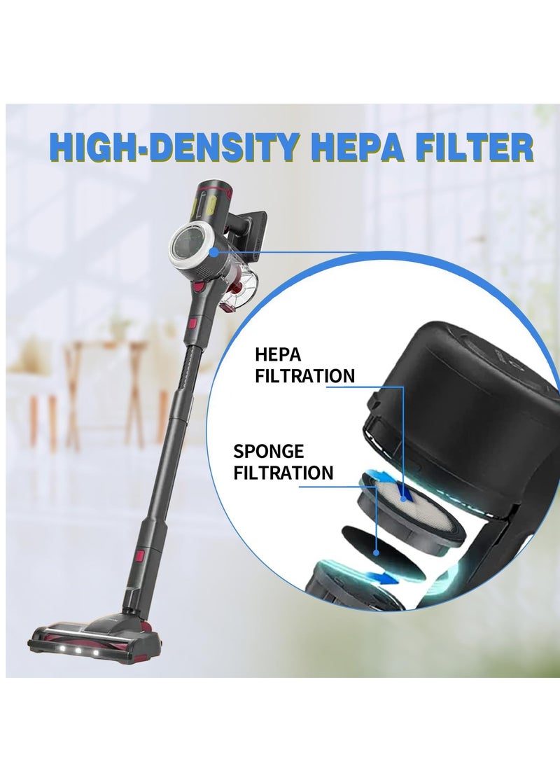 4 Pack HEPA Filter For Afoddon A200Pro/A200, ORFELD B08/C10A/C10G and NEQUARE S12 S25 S26 Series Cordless Vacuum Cleaner High-Density HEPA with Foam Pre-filter