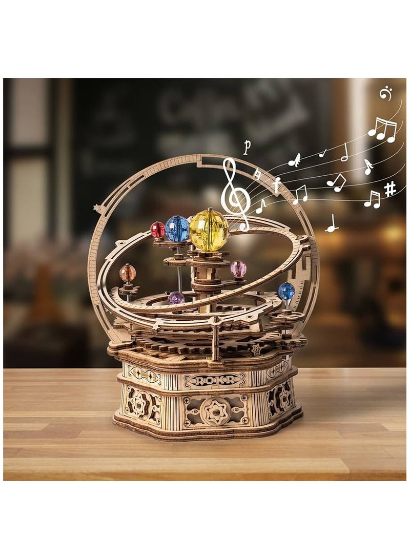 3D Wooden Puzzles Rotatable DIY Model Music Box