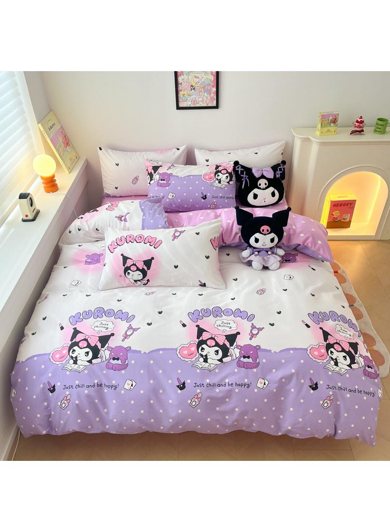 4-Piece Kuromi Cotton Comfortable Set Bed Sheet Set Children'S Day Gift Birthday Gift 200X230cm