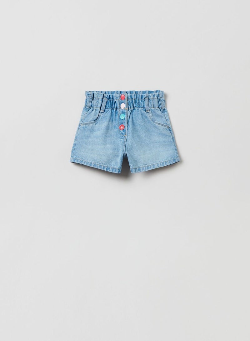 OVS Denim Shorts With Multicoloured Buttons