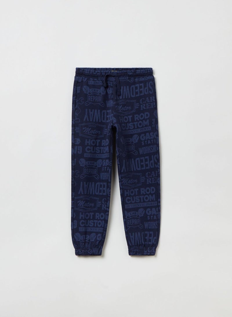 OVS Fleece Joggers With Lettering Print