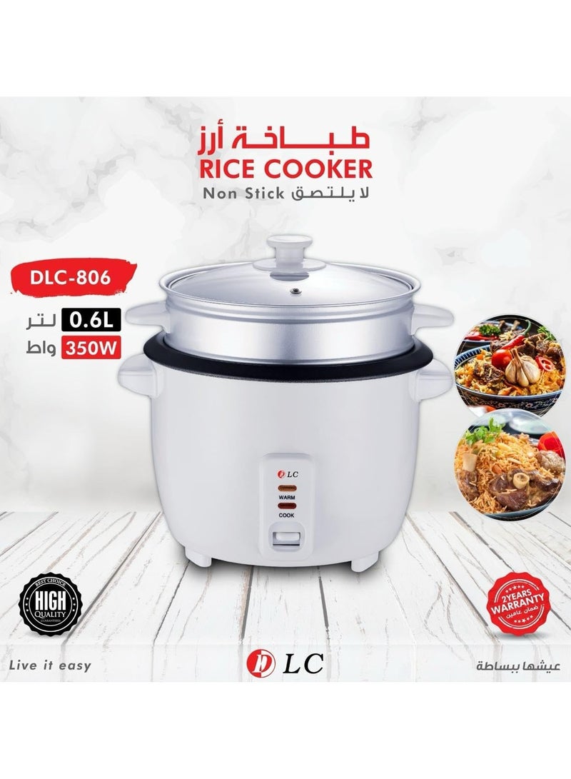 DLC-806, DLC Non-Stick Rice Cooker 0.6L, 350W