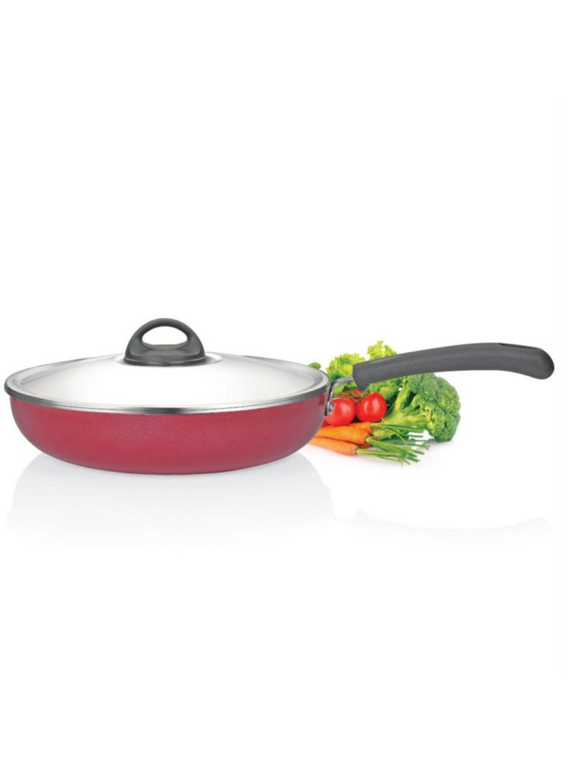 Premier Aluminium Non Stick Fry Pan  Classic with Stainless Steel lid - 24 Cm