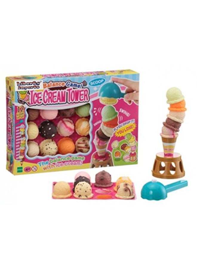Ice Cream Stacking Tower Balancing Game With Scooper For Kids
