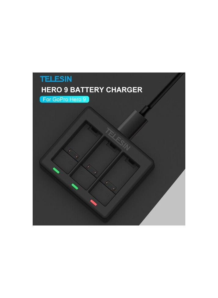 3 Channel Battery Charger For Gopro Hero9 Black