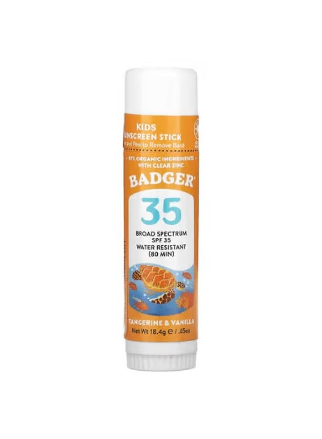 Kids, Sunscreen Stick, SPF 35, Tangerine & Vanilla, 0.65 oz (18.4 g)