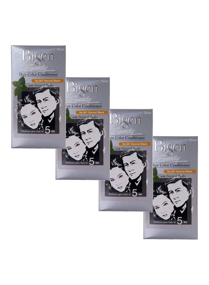 Speedy Hair Color, Natural Black 881 (40G + 40G) 4 Pc Combo Pack Offer