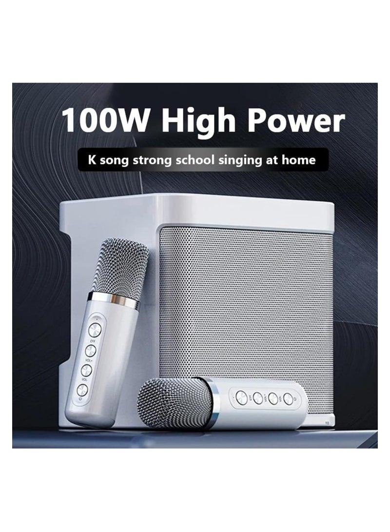 1 Set Bluetooth Speaker with Microphone 5.0 USB Charging Wireless Speakers with Bluetooth Surround Sound Portable Speaker for Smart TV Microphone with Speaker for Singing Red