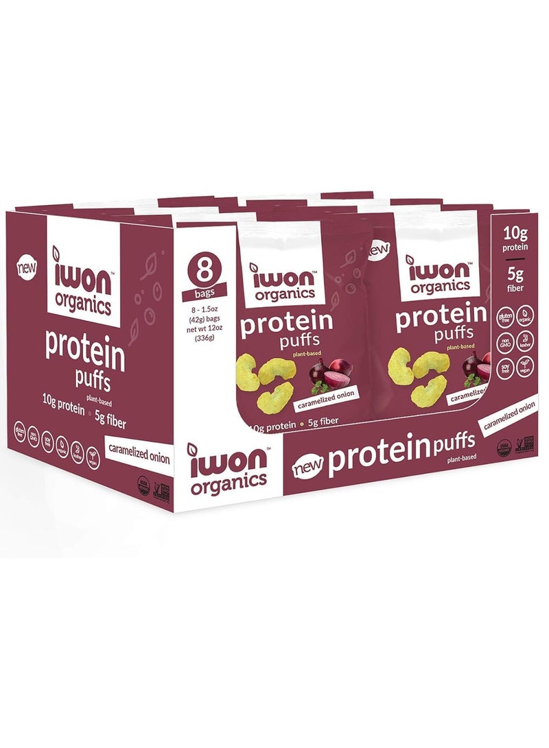 Iwon Organics Caramelized Onion Protein Puffs 42g Pack of 8