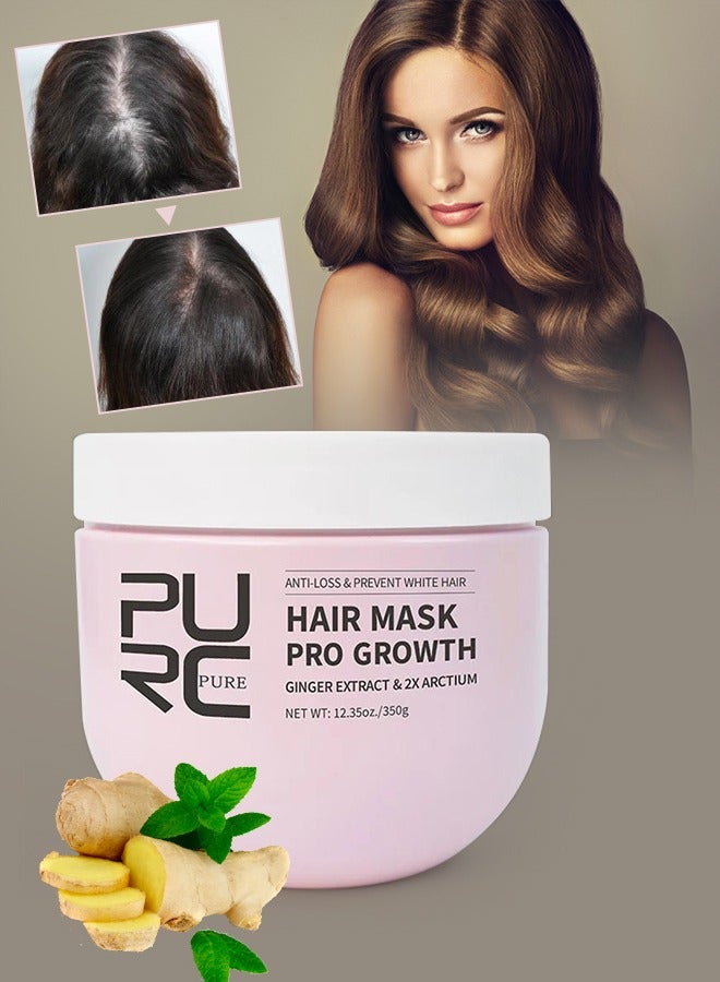 350g Hair Mask Pro Growth Organic Arctium Ginger Extract Hair Growth Mask Anti Hair Loss & Prevent White Promote Hair Growth Follicles Hair Repair & Regrowth Hair Treatment Mask