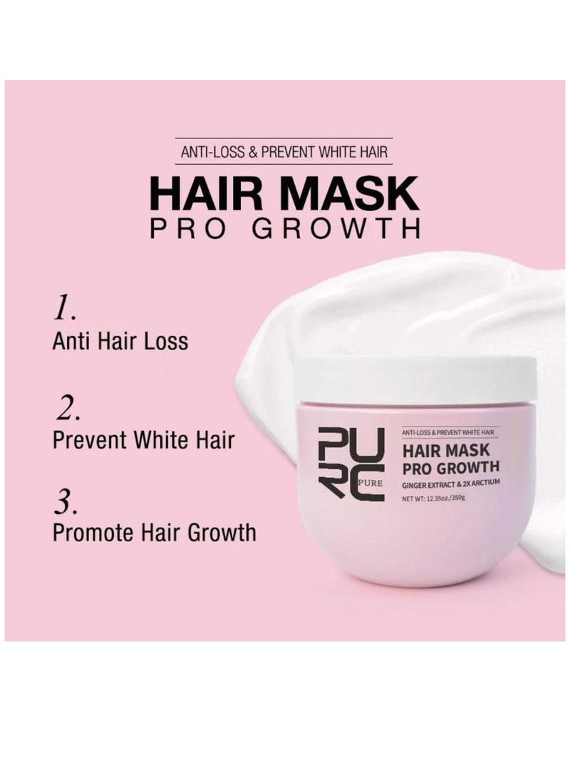 350g Hair Mask Pro Growth Organic Arctium Ginger Extract Hair Growth Mask Anti Hair Loss & Prevent White Promote Hair Growth Follicles Hair Repair & Regrowth Hair Treatment Mask