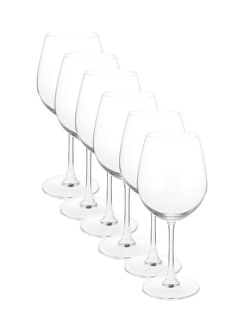 Madison Bordeaux Glass, Set Of 6, Clear, 600 Ml, 015A21, Cabernet Sauvignon Glass, Bordeaux Glass, Red Wine Glass, White Wine Glass, Stemmed Wine Glass, Wine Sipper