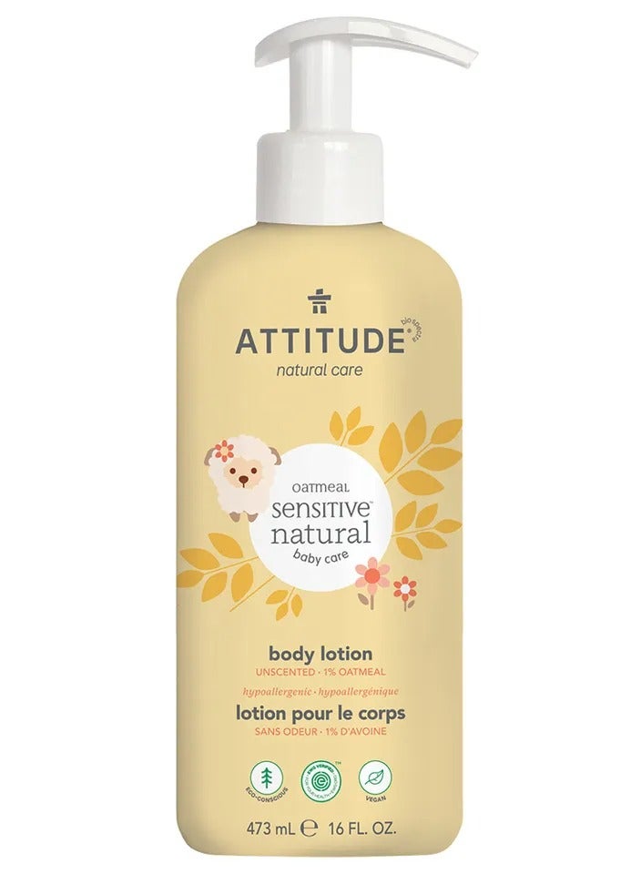 Oatmeal Sensitive Natural Baby Care Body Lotion Unscented With 1% Oatmeal 473 ML