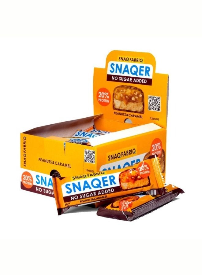 Snaqer Sugar-Free Bar With Peanuts And Caramel 50g, 12pcs