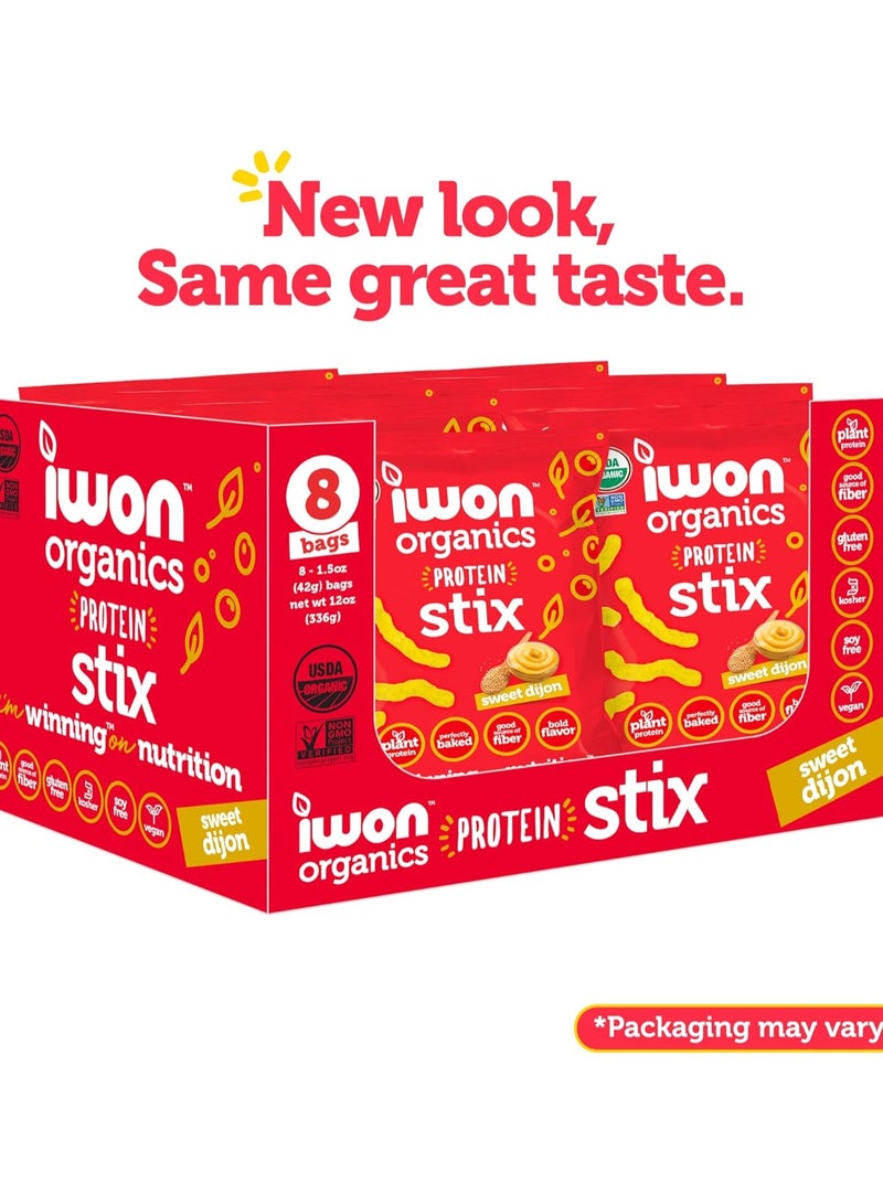 Iwon Organics Sweet Dijon Protein Stix 42g Pack of 8