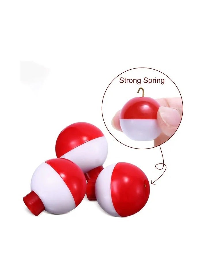 5-Pieces/Set 50mm Red and White Fishing Float Balls,Fishing Bobbers Drift Indicator,Float Balls Fishing Accessory Tool