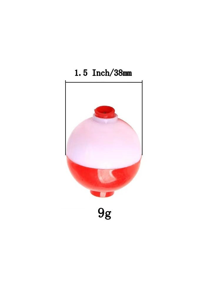 5-Pieces/Set 38mm Red and White Fishing Float Balls,Fishing Bobbers Drift Indicator,Float Balls Fishing Accessory Tool
