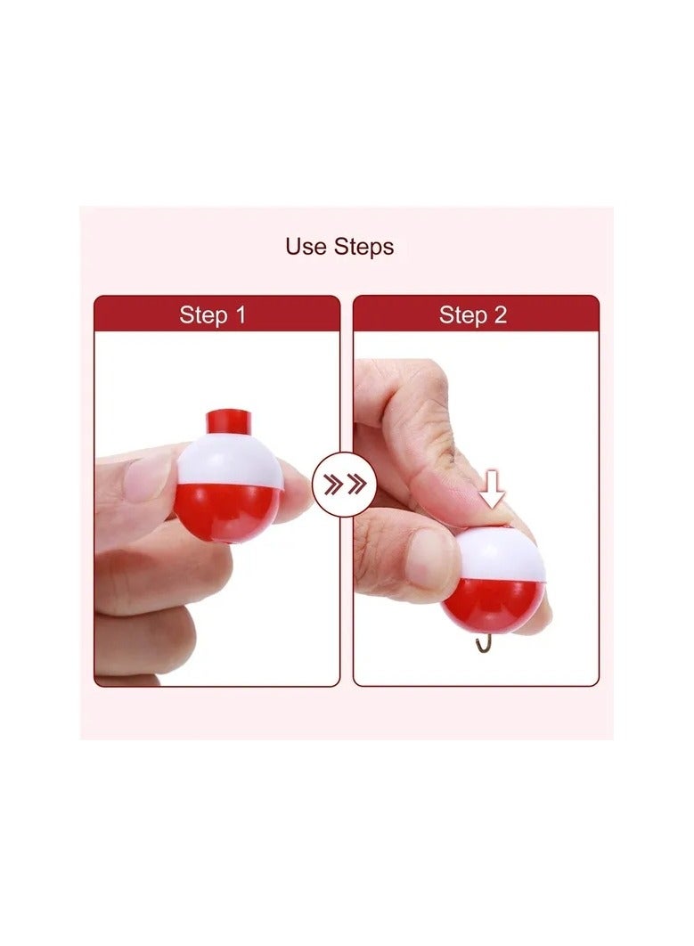 5-Pieces/Set 18mm Red and White Fishing Float Balls,Fishing Bobbers Drift Indicator,Float Balls Fishing Accessory Tool