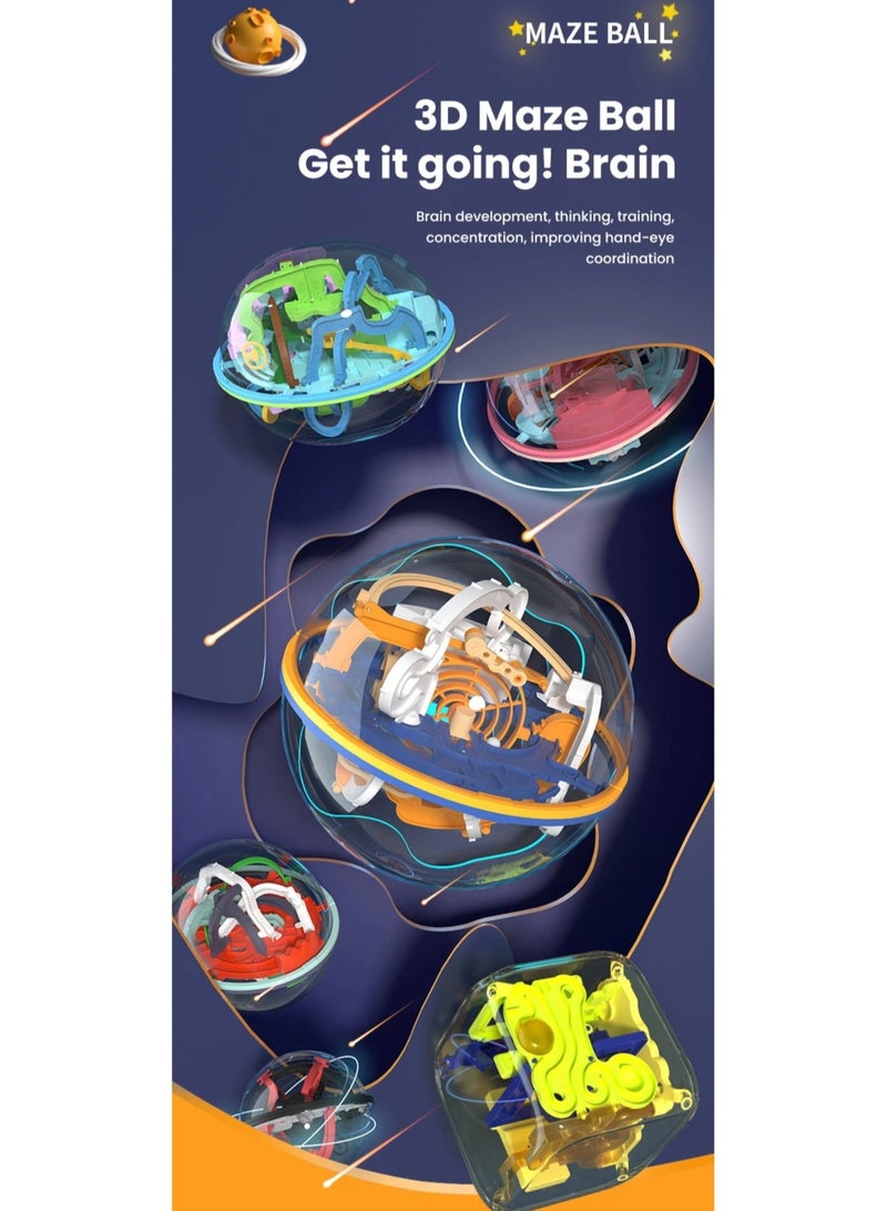 3D Maze Ball Puzzle Challenge Toy for Kids Obstacle Game 3D Maze Puzzle Montessori Balance Traine Clearance Game 138 Level