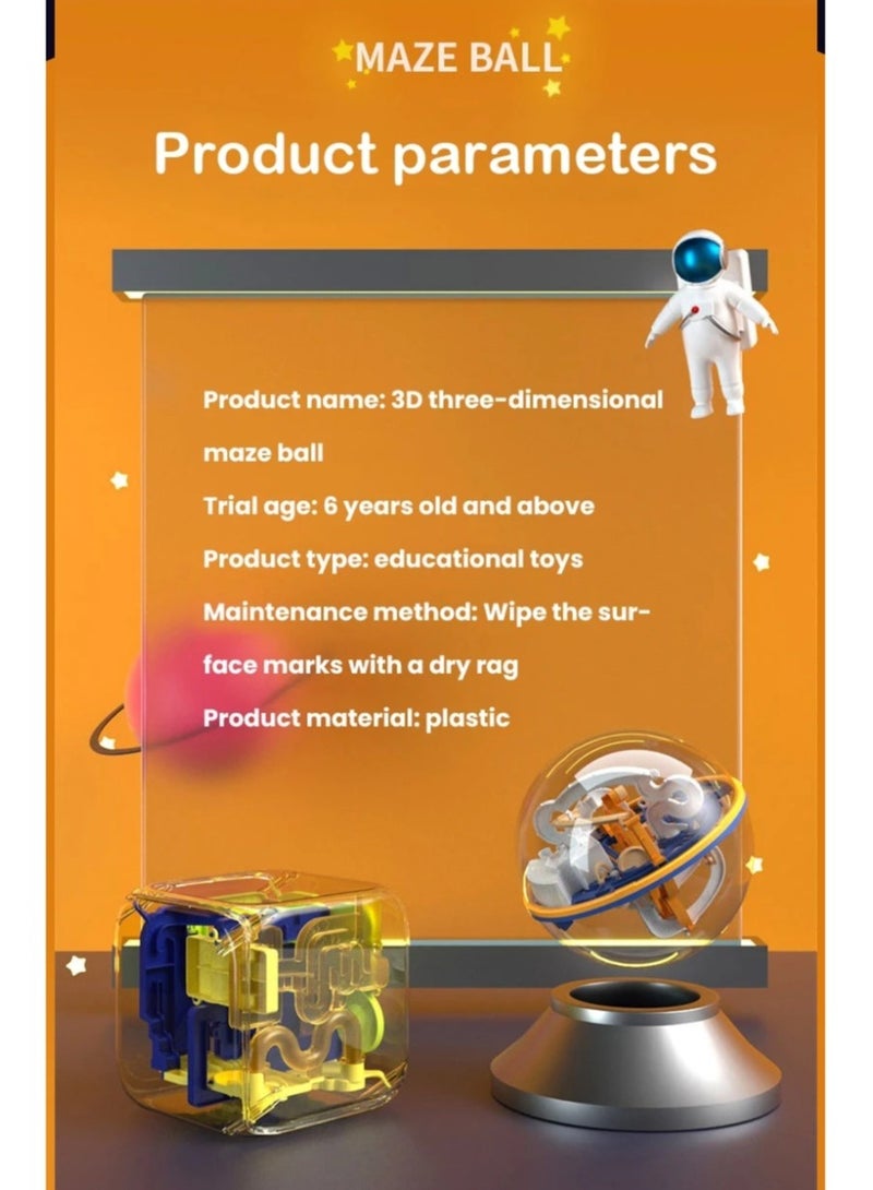 3D Maze Ball Puzzle Challenge Toy for Kids Obstacle Game 3D Maze Puzzle Montessori Balance Traine Clearance Game 138 Level