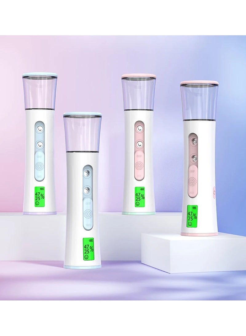 4 PCS Handheld Nano Mist Sprayer Beauty Instrument Mini Moisturizing Humidifier Skin Care LED Display Portable Facial Steamer Nebulizer