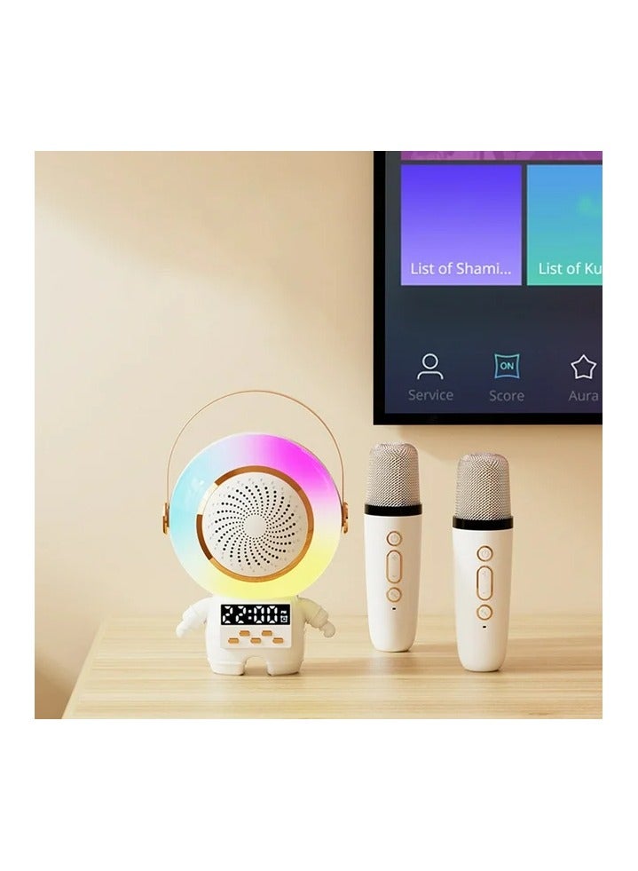 Karaoke Astro Speaker Wireless Microphone Multifunctional Clock Speaker Small Household Portable Audio Clearance