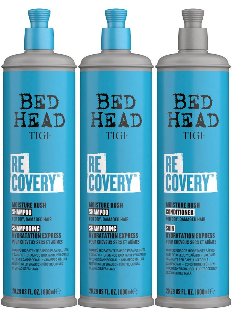Bed Head Moisture Rush Recovery Resurrection Shampoo 2x600 mL + Conditioner 600 mL
