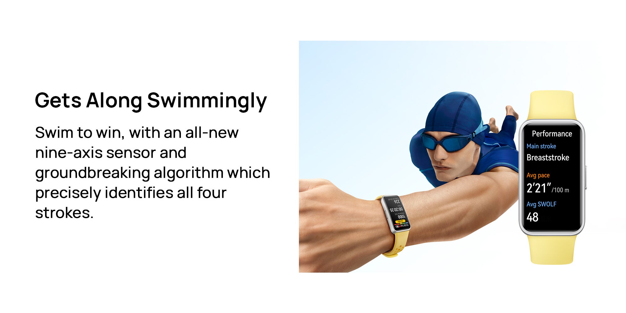 Band 9 Smart Watch, Ultra-Thin Design And Comfortable Wearing, Scientific Sleep Analysis, Durable Battery Life, IOS And Android Lemon Yellow