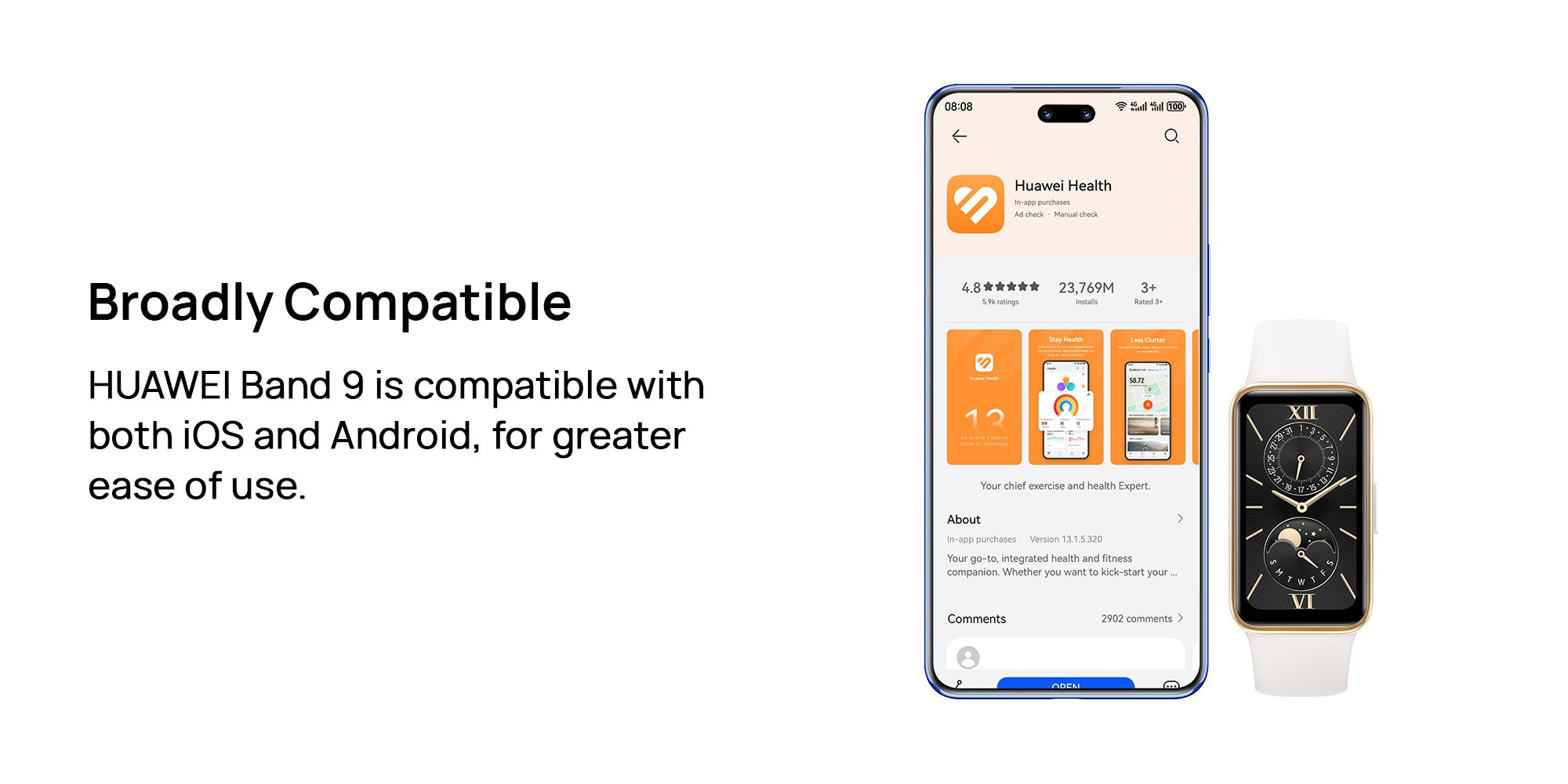 Band 9 Smart Watch, Ultra-Thin Design And Comfortable Wearing, Scientific Sleep Analysis, Durable Battery Life, IOS And Android Lemon Yellow