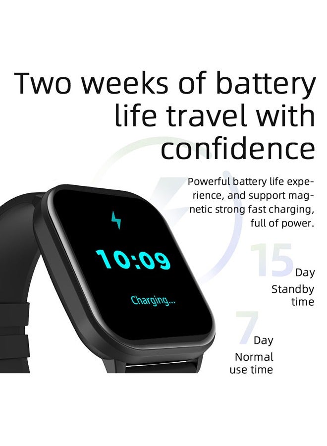 Casual Smartwatch For Women Men,2.1 inch Screen Fitness Tracker, Heart Rate Sleep Monitor IP68 Waterproof Sport Smartwatch,Pink