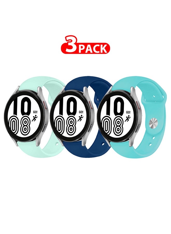 3 Pack Samsung Galaxy Watch 4/Watch 4 Classic Band 42mm 46mm Soft Silicone Sport Replacement Strap For Women Men Multicolour