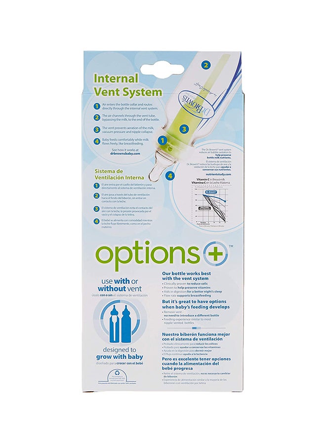 8 Oz/250 Ml Anti-Colic Pp Narrow Options+ Bottle - Blue, 2-Pack