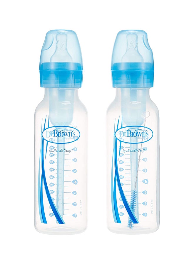 8 Oz/250 Ml Anti-Colic Pp Narrow Options+ Bottle - Blue, 2-Pack