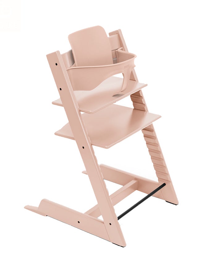 Tripp Trapp Chair Adjustable, Convertible Baby High Chair For Toddlers , Children And Adults Convenient, Comfortable And Ergonomic Classic Design Serene Pink