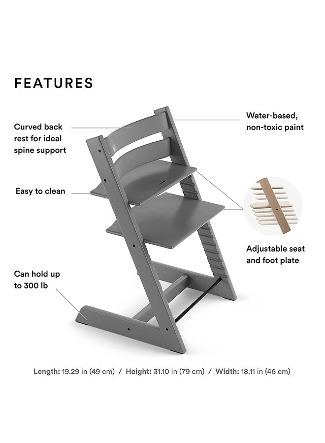 Tripp Trapp Chair Storm Grey + Baby Set Storm Grey + Harness Beige