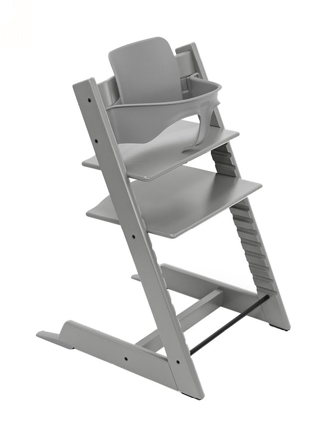 Tripp Trapp Chair Storm Grey + Baby Set Storm Grey + Harness Beige