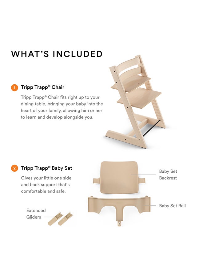 Tripp Trapp High Chair With Baby Set Adjustable, Convertible Chair For Children And Adultsergonomic And Classic Design - Black