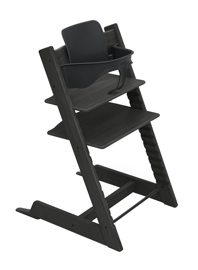 Tripp Trapp High Chair With Baby Set Adjustable, Convertible Chair For Children And Adultsergonomic And Classic Design - Black