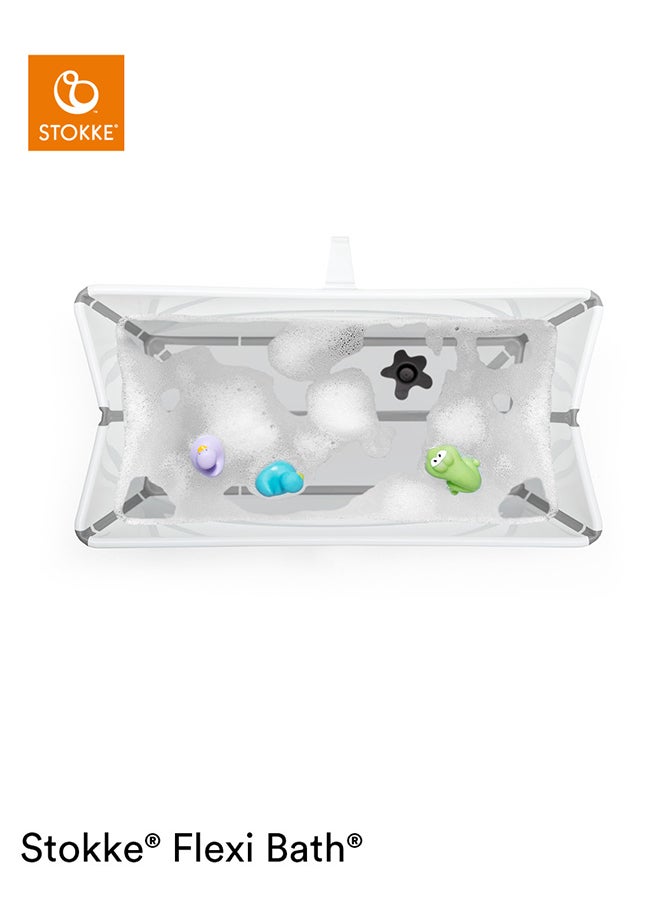 Flexi Bath X - Large, Transparent Blue Spacious Foldable Baby Bath Tublight Weight And Easy To Store Convenient To Use At Home Or When Travelling Best For Ages 0 - 6, White