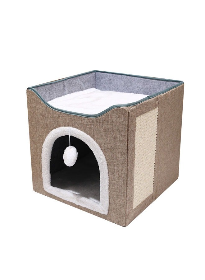 Foldable Double Layer Square Cat Sleeping House