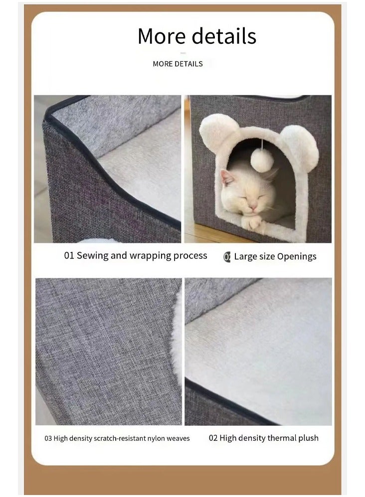Foldable Double Layer Square Cat Sleeping House