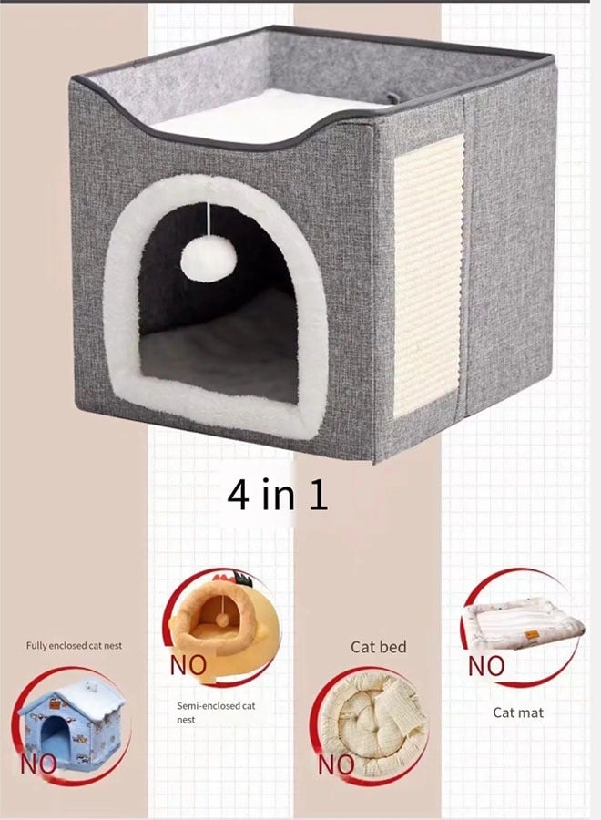 Foldable Double Layer Square Cat Sleeping House