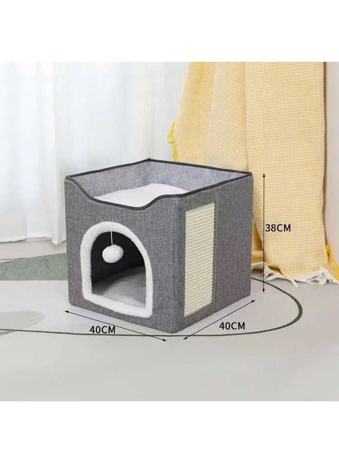 Foldable Double Layer Square Cat Sleeping House