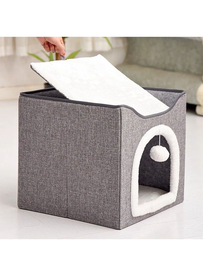Foldable Double Layer Square Cat Sleeping House