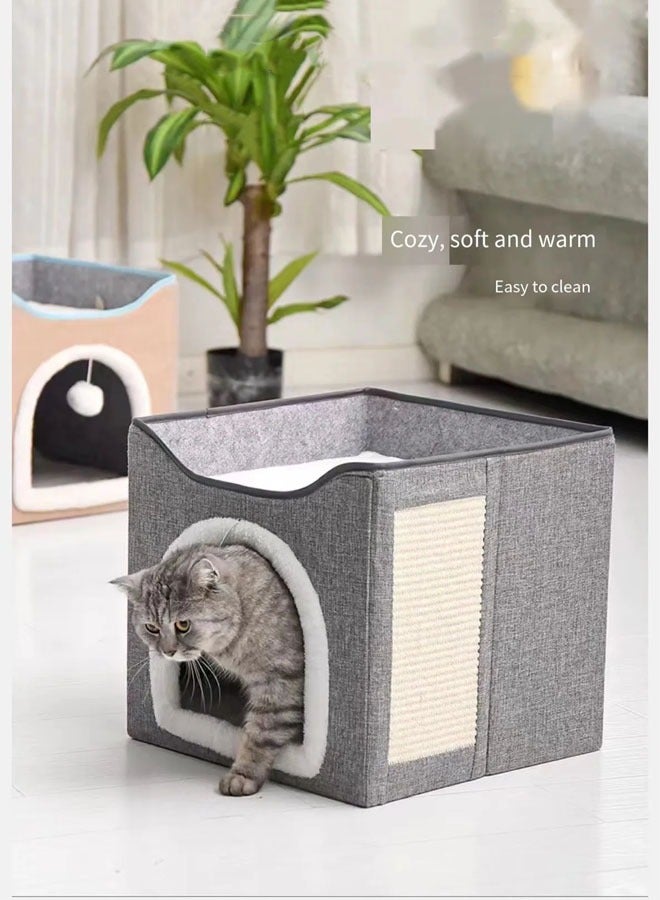 Foldable Double Layer Square Cat Sleeping House