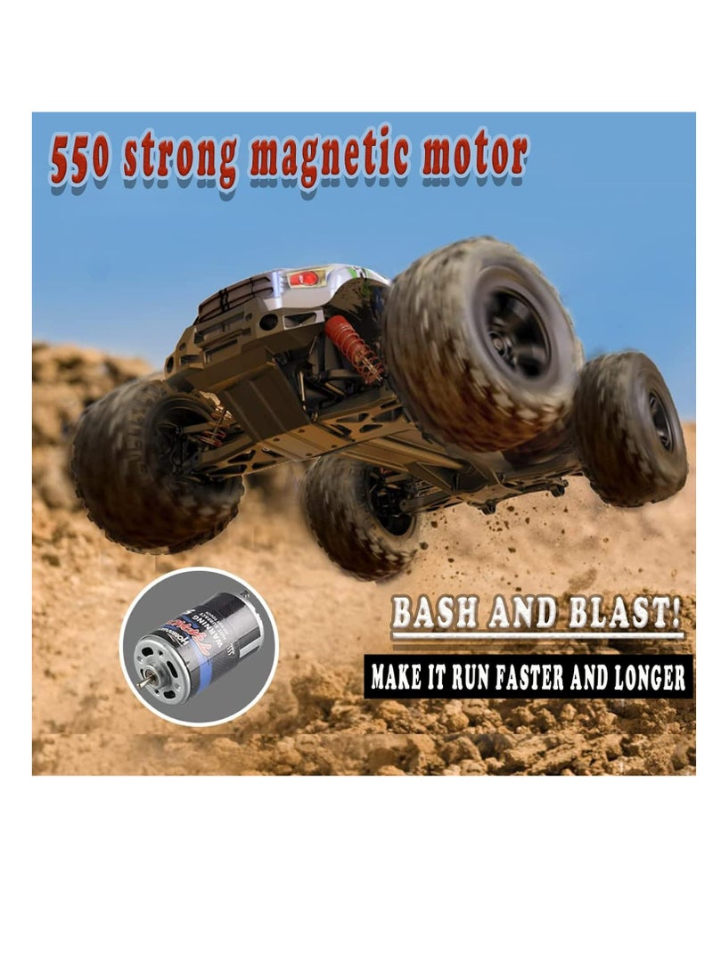 AKDC RC Cars, Hobby Grade 4WD 60+ KM/H Fast Speed Remote Control Truck, All Terrain Off Road Electric Buggy with 2000 mAh Modular Battery for Adults and Boys (Advanced Modding Support)
