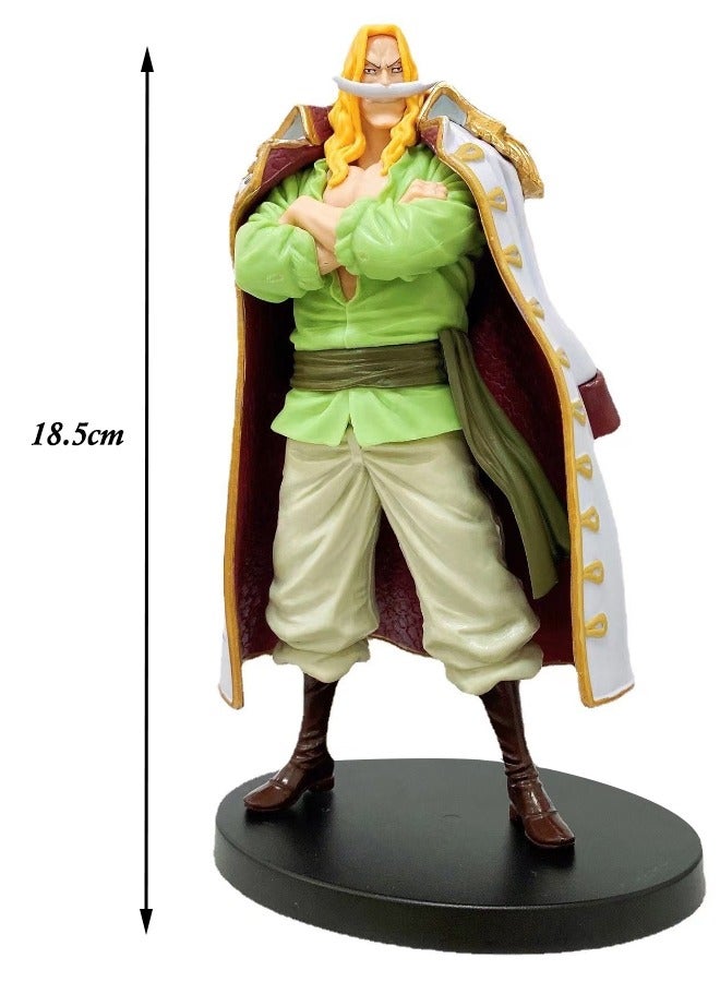 Anime One Piece Action Figure, Whitebeard Pirates Edward Newgate Figure, Young Whitebeard Action Figure with Base, Collectible Model Statue Anime Figure Toy 18.5cm