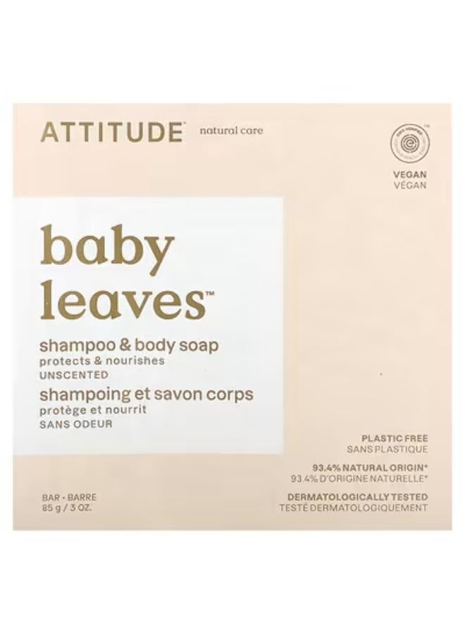 Baby Leaves, Shampoo & Body Bar Soap, Unscented, 3 oz (85 g)